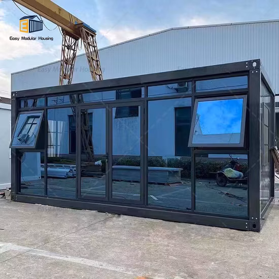 Casa pré-fabricada e modular de contêineres para cafeteria