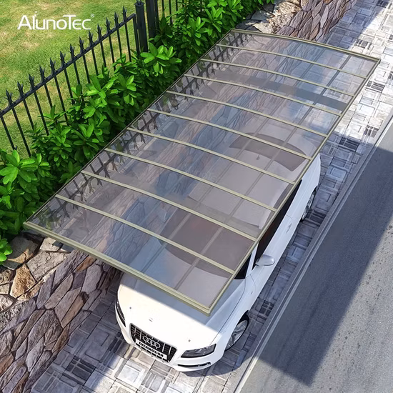 Alunotec moderno à prova d'água motocicleta carro dossel personalização básica telhado de policarbonato à prova de neve ao ar livre alumínio garagem dupla